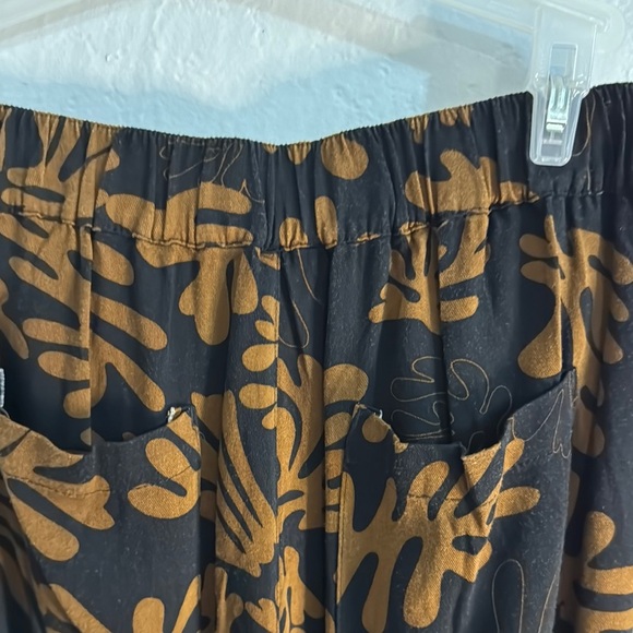 Truth Black and Orange Leaf Pattern Trousers - Picture 6 of 8